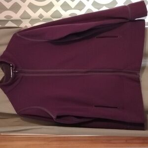 Sport Savvy Purple Zip Front Fleece With Gray Contrast Trim SIZE SMALL
